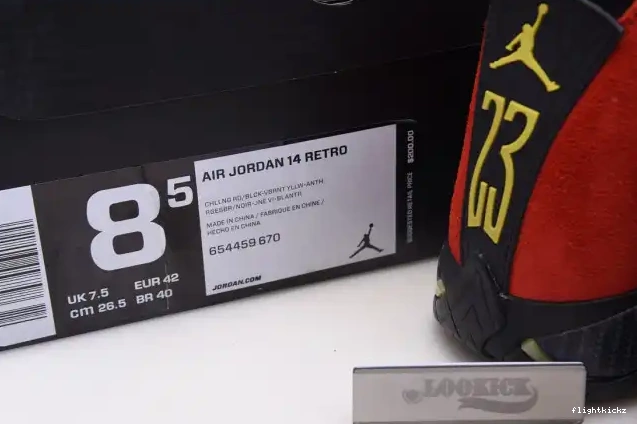 Challenge Retro 654459-670 Red Air Jordan 14 0705